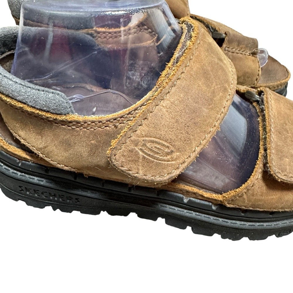 VTG Y2K Skechers Women's Chunky Leather Platforms Sandals Size 7 Brown Grunge - Picture 16 of 16